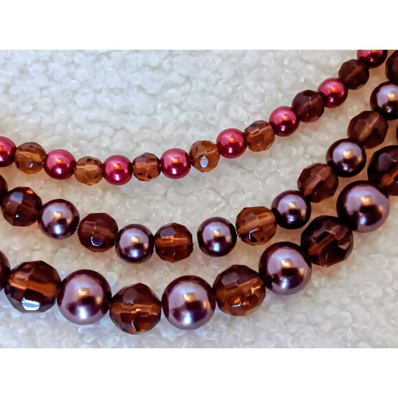 Premier Designs Faux Pearl and Glass Bead Triple Strand 3-in-1 Necklace 16-18 in - Picture 10 of 10